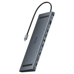 Green Lion 12-in-1 4K HDMI Ethernet USB-C Hub - Gray